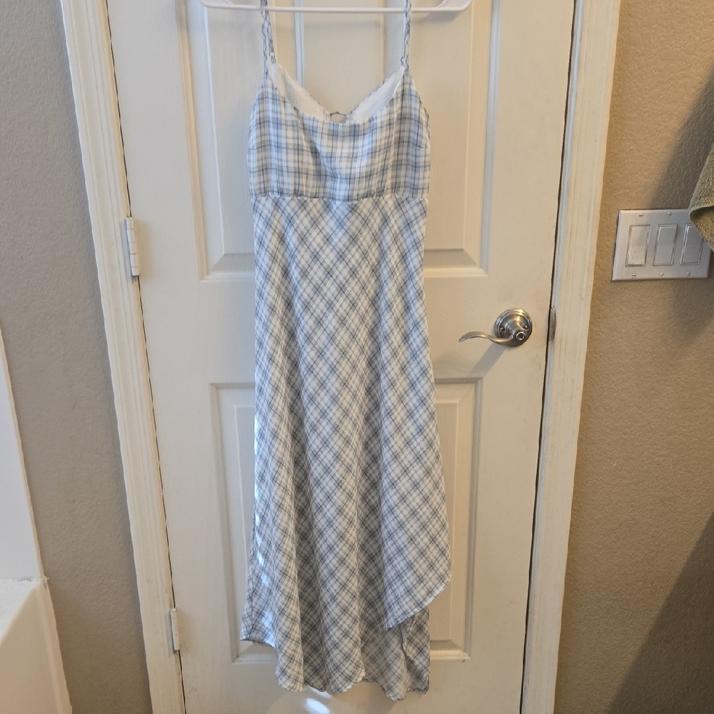 Blue and White Plaid Dress